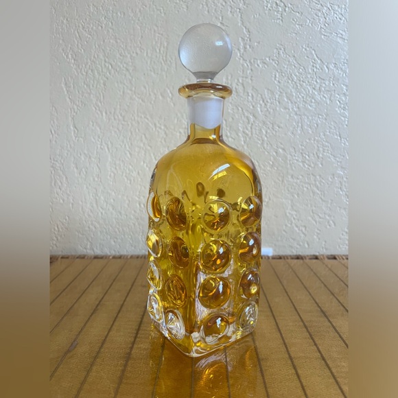 MCM Italian Amber art glass decanter regent RARE!!!!!☀️